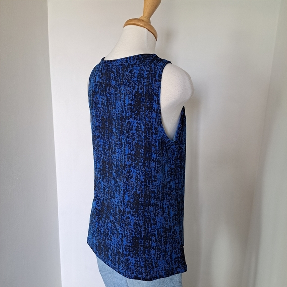 Anne Klein | Blue & black pattern women's tank top - Picture 6 of 10